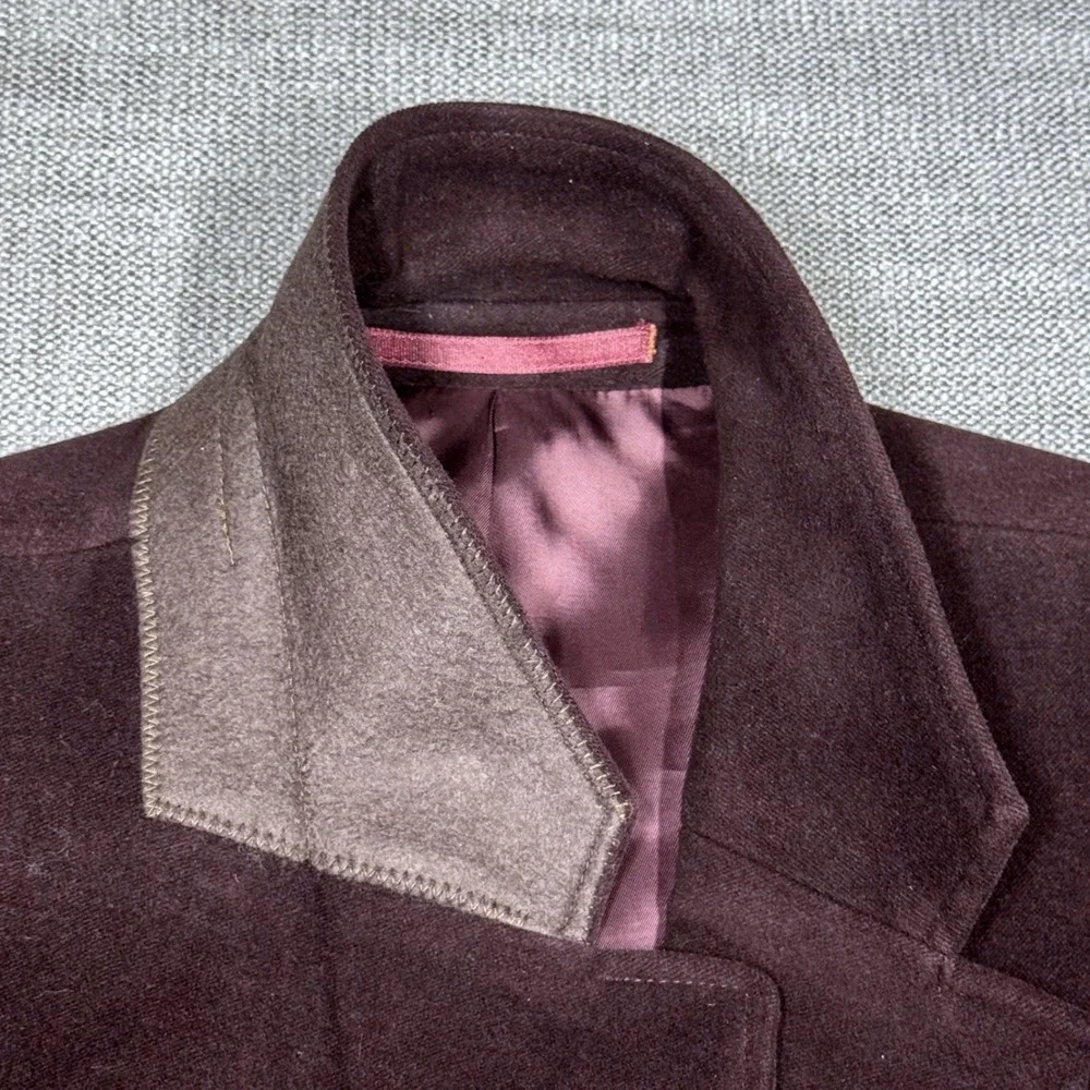 Magee Mens Burgundy Soft Brushed Cotton 3 Button Blazer Jacket 44R Plum Velvet